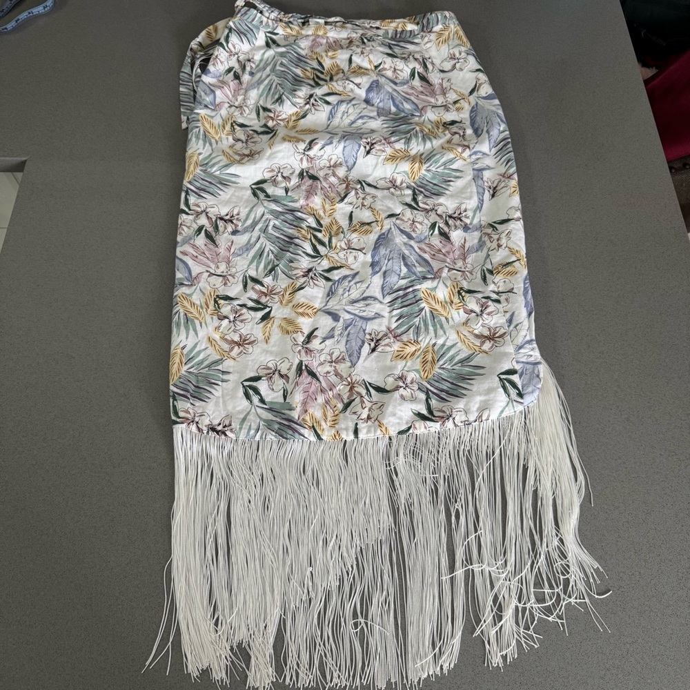 Sigrid Olsen Floral Fringe Wrap Skirt - Picture 6 of 8